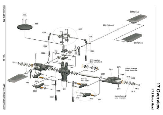3082E Mixing arm long for ball bearing