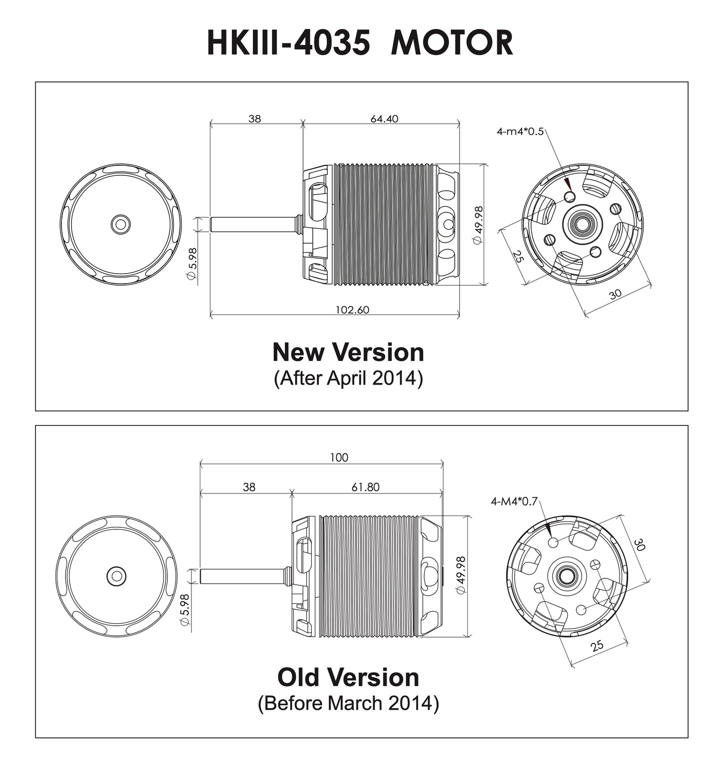 Scorpion HKIII4035-450Kv Motor (6mm Shaft)