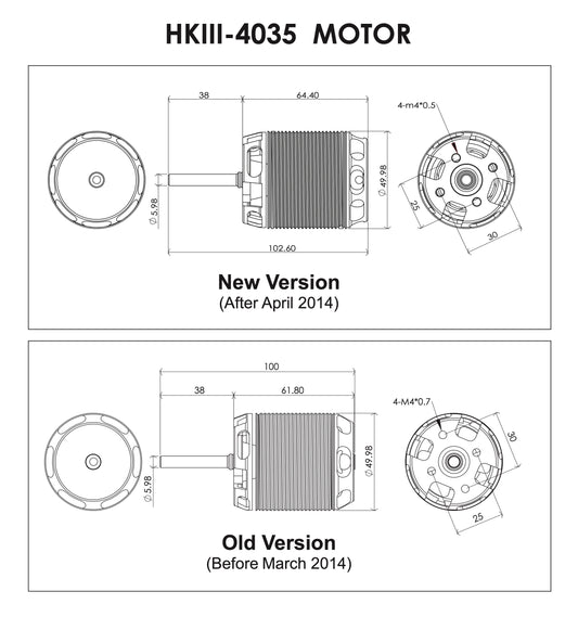 Scorpion HKIII4035-450Kv Motor (6mm Shaft)