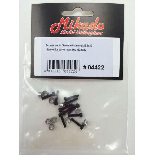 4422 Mikado Screws For Servo Mounting M2.5x12 550SE/550SX