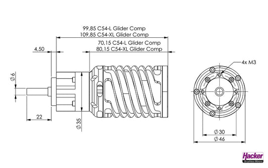 10108908 Hacker C54-2D XL Glider 6,7:1 Competition Kv 1960