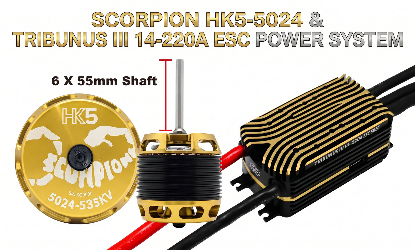 Scorpion HK5-5024 & Tribunus III 14-220A ESC Power System for LOGO700V2 (Pre-Order)