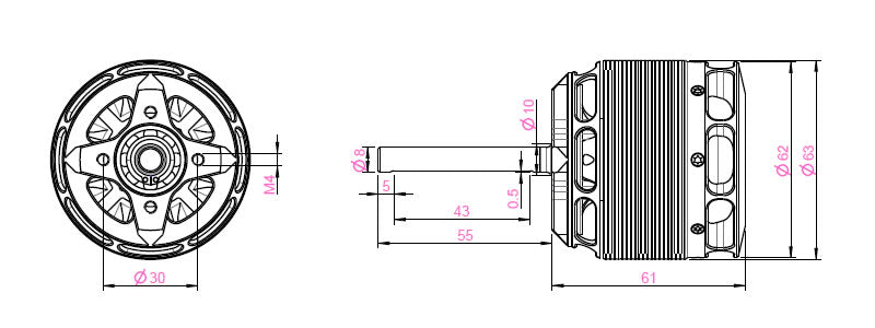 K276101 Kontronik Pyro 850-40L Brushless Motor (Long Shaft)